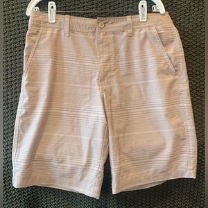 Mossimo Supply Co Men’s Tan Plaid Hybrid Shorts Poly/Spandex Blend; Size 32